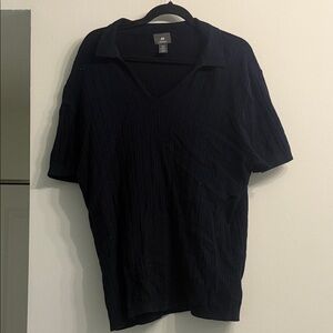 H&M Men's Dark Blue Polo Shirt